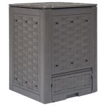 Compostor de grădină, maro, 60x60x83 cm, 300 L plastic ratan GartenMobel Dekor