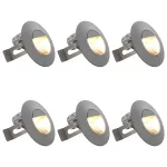 Lămpi de perete LED de exterior, 6 buc., argintiu, 5 W, rotund GartenMobel Dekor