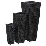 Straturi înălțate, 3 buc., negru, zambilă de apă GartenMobel Dekor