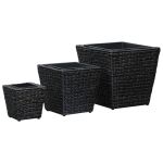 Straturi înălțate, 3 buc., negru, zambilă de apă GartenMobel Dekor