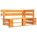 Bancă de colț din paleți de grădină, maro miere, lemn GartenMobel Dekor