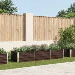 Strat înălțat de grădină, maro, 240x80x45 cm, oțel galvanizat GartenMobel Dekor