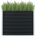 Strat înălțat de grădină antracit 100x100x77 cm oțel galvanizat GartenMobel Dekor