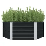Strat înălțat de grădină antracit 129x129x45 cm oțel galvanizat GartenMobel Dekor