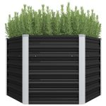 Strat înălțat de grădină antracit 129x129x77 cm oțel galvanizat GartenMobel Dekor