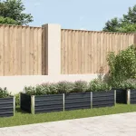 Strat înălțat de grădină antracit 240x80x45 cm oțel galvanizat GartenMobel Dekor