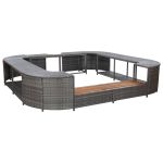 Mobilier împrejmuire spa gri 268x268x55 cm poliratan pătrat GartenMobel Dekor