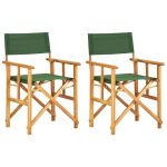 Scaune de regizor, 2 buc., verde, lemn masiv de acacia GartenMobel Dekor