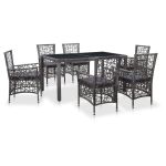 Set mobilier de exterior, 7 piese, gri, poliratan GartenMobel Dekor