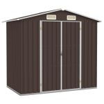 Șopron de grădină, maro, 205 x 129 x 183, oțel galvanizat GartenMobel Dekor