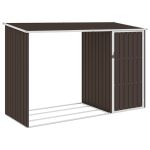 Șopron de grădină lemne de foc maro 245x98x159 cm oțel zincat GartenMobel Dekor