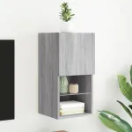 Comodă TV cu lumini LED, gri sonoma, 30,5x30x60 cm GartenMobel Dekor