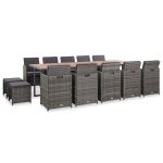 Set mobilier de exterior cu perne 15 piese antracit poliratan GartenMobel Dekor