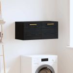 Dulap de perete Stejar negru 80 x 36.5 x 35 cm Lemn compozit GartenMobel Dekor