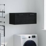 Dulap de perete Stejar negru 80 x 36.5 x 35 cm Lemn compozit GartenMobel Dekor