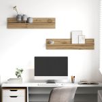 Șemele de perete 2 pcs stejar artizanal 80 x 11.5 x 18 cm GartenMobel Dekor