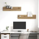 Șemele de perete 2 pcs stejar artizanal 80 x 11.5 x 18 cm GartenMobel Dekor