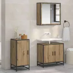 Bufet stejar artizanal 35 x 35.5 x 76 cm Lemn compozit GartenMobel Dekor