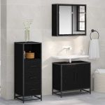 Dulap de Baie Stejar negru 35 x 37.5 x 100 cm Lemn compozit GartenMobel Dekor
