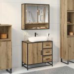 Dulap pentru Chiuveta de Baie stejar artizanal 65 x 33 x 60 cm GartenMobel Dekor