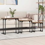 Masă de Cafea cu Tăvi Lăsate 3 pcs Lemn vechi 50.5 x 35 x 53 cm GartenMobel Dekor