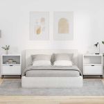 Mese de noptieră 2 pcs Alb 49 x 36 x 61 cm Lemn compozit GartenMobel Dekor