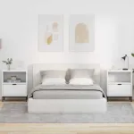 Mese de noptieră 2 pcs Alb 49 x 36 x 61 cm Lemn compozit GartenMobel Dekor