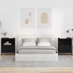 Mese de noptieră 2 pcs Negru 49 x 36 x 61 cm Lemn compozit GartenMobel Dekor