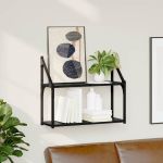 Raft de perete Stejar negru 60 x 21 x 51 cm Lemn compozit GartenMobel Dekor