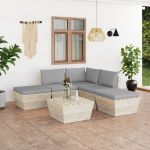 Set mobilier grădină din paleți cu perne, 6 piese, lemn molid GartenMobel Dekor