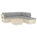 Set mobilier grădină din paleți cu perne, 6 piese, lemn molid GartenMobel Dekor