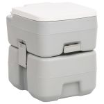 Toaletă portabilă de camping, gri și alb, 20+10 L, HDPE GartenMobel Dekor