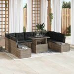 Set de canapele pentru grădină 10 pcs Gri 100 x 55 x 73 cm GartenMobel Dekor
