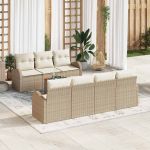 Set de canapele pentru grădină 8 pcs Bej și alb GartenMobel Dekor