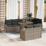 Set de canapele pentru grădină 9 pcs Gri 100 x 55 x 73 cm GartenMobel Dekor