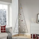 Brad de Crăciun din metal pentru decor, negru, 210 cm GartenMobel Dekor