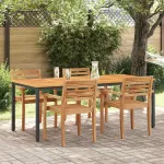 Mese de exterior Natural și negru 200 x 90 x 75 cm GartenMobel Dekor