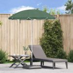 Parasol de Plajă Verde 161 x 193 cm Poliester GartenMobel Dekor