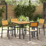 Scaun pentru Grădină 4 pcs Maro 56 x 57 x 87cm GartenMobel Dekor