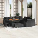 Set de canapele pentru grădină 13 pcs Negru 100 x 100 x 71 cm GartenMobel Dekor