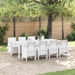 Set de masă pentru grădină 9 pcs Gri deschis Ratan Polt GartenMobel Dekor