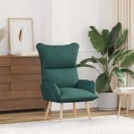 Fotoliu de relaxare Verde închis 69 x 74 x 93 cm țesătură GartenMobel Dekor