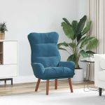 Fotoliu de relaxare albastru 69 x 74 x 93 cm Catifea GartenMobel Dekor