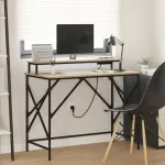 Birou cu raft Stejar sonoma 100 x 50 x 86.5 cm Lemn compozit GartenMobel Dekor