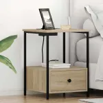 Cabinet de noptiere cu stație de încărcare 2 pcs Stejar sonoma GartenMobel Dekor