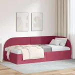 Cadru de pat colțar cu headboard bordo 80 x 200 cm Catifea GartenMobel Dekor