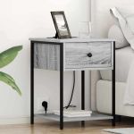 Dulap de noapte sonoma gri 42 x 41 x 56 cm Lemn compozit GartenMobel Dekor