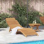 Șezlong Maro 184 x 55 x 59 cm Lemn solid de tec GartenMobel Dekor
