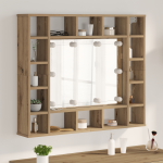 Dulap cu oglindă cu raft stejar artizanal 91 x 15 x 76.5 cm GartenMobel Dekor