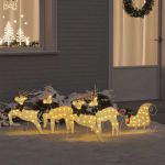 Renii LED 5 pcs Auriu țesătură GartenMobel Dekor